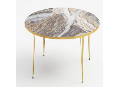 Moderner Mehrfarbiger Couchtisch aus Holz und Edelstahl