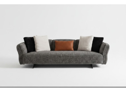 Graues 4-Sitzer-Sofa aus Holz und Textil modern