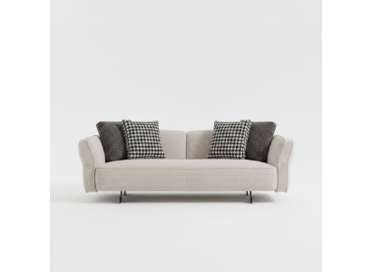 Modernes beiges Textil-Sofa 3-Sitzer aus Holzrahmen
