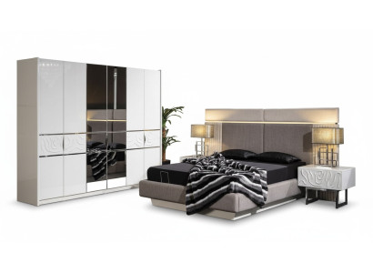 Elegantes weißes Schlafzimmermöbel-Set aus Holz mit modernem Design