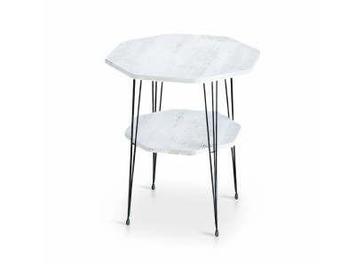 Weißer Beistelltisch aus Metall im eleganten Stil