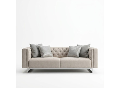 Beige Holz Textil Sofa und Couchtisch Set modern
