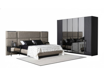 Design Komplett Möbel Moderne Schlafzimmer Bett 2x Nachttische Kleiderschrank