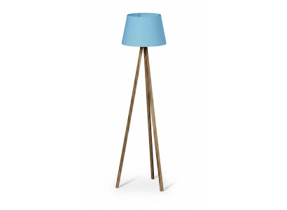 Moderne blaue Holz-Stehlampe mit elegantem Design
