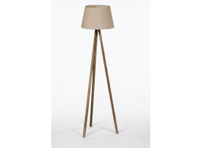 Elegante beige Stehlampe aus Holz im modernen Design