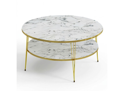 Weißer Holz-Couchtisch im modernen Design