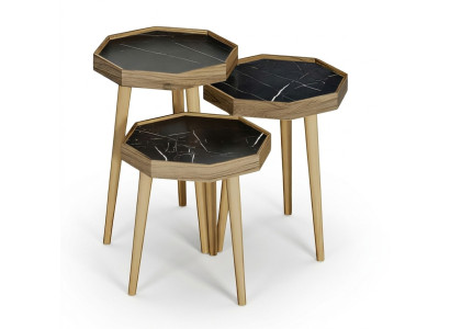 Schwarze Holz Beistelltische modern, stilvoll, kompakt