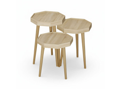 Beistelltisch Holz Beige Modern Elegant