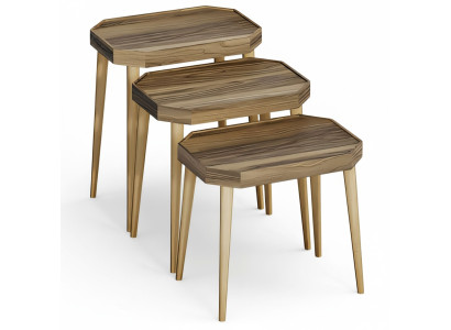 Eleganter Beistelltisch aus Holz in warmem Braun für modernes Zuhause