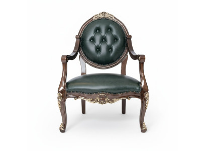 Grüner Leder-Sessel modern und elegant