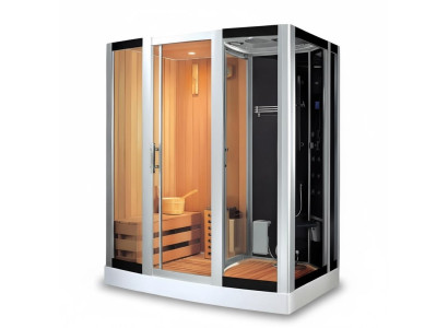Kombisauna Wellnesskabine Wellnessdusche Hydromassage-Dusche 180x120 cm