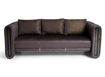 Elegantes braunes Stoffsofa für Arbeitszimmer im modernen Stil