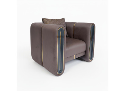 Moderne braune Stoffsessel im eleganten Design, komfortabel