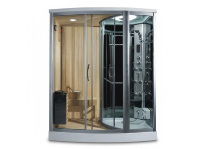 Dusche mit Sauna Hydromassagedusche Trockensauna Saunaraum 180x120 cm