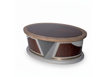 Brauner Holz-Schreibtisch im eleganten Design für Home-Office