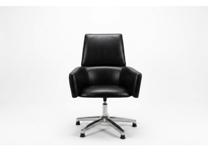 Eleganter schwarzer Bürostuhl aus Kunstleder für modernes Home Office