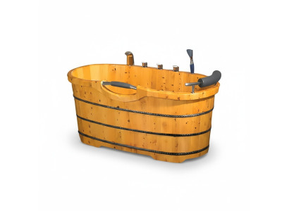 Holzbadewanne Badewanne Entspannungsbad Holzzuber Wellnesswanne 145x75 cm