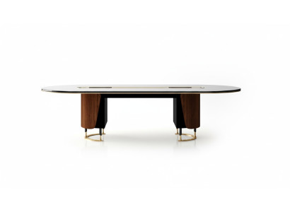 Schwarzer Konferenztisch aus Holz modern und elegant