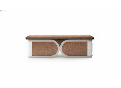 Eleganter Holztisch in Braun für modernes Home-Office