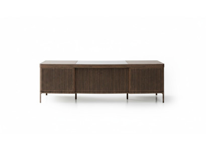 Eleganter brauner Holzschreibtisch im modernen Stil