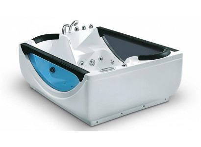 Massagebad Whirlpool Whirlwanne Hot Tub Blubberbad Hydromassagewanne 180x130 cm