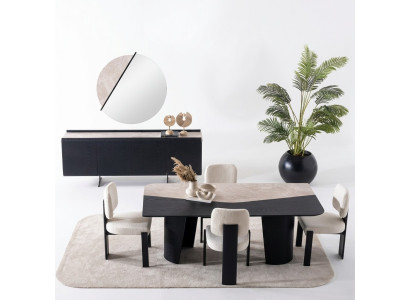 Mehrfarbiges Holz Esszimmer Set mit Esstisch und Stühlen