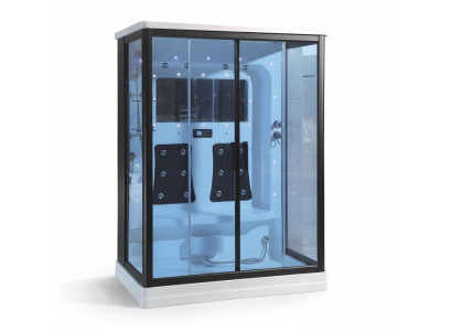 Glaskabine Komfortdusche Duschkabine Wellnesskabine Wärmekabine 160x100 cm