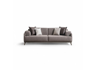 Modern braunes Stoffsofa 4-Sitzer mit Holzrahmen