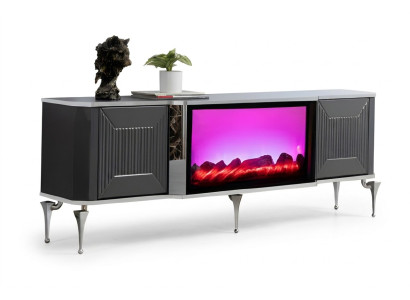 Beeindruckender TV-Schrank mit LED-Beleuchtung und moderner Technik