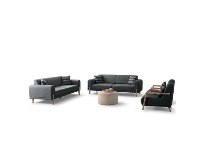 Gemütliches Interieur – Sofas und Sessel im gleichen Stil