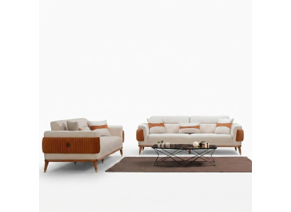 Sofagarnitur in stilvollem Design Atmosphäre von Stil und Wärme