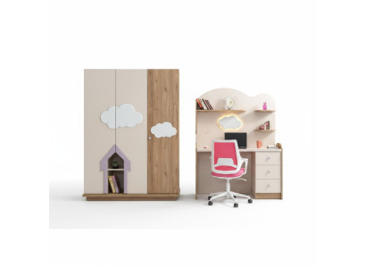Kleiderschrank Schränke Holz Schrank Kinderzimmer Möbel  Schreibtisch Rosa