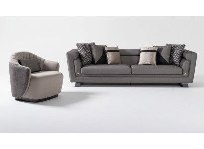 Wohnzimmer Sofagarnitur Grau Dreisitzer Sessel Luxus Couch Set 4 1 Sitzer