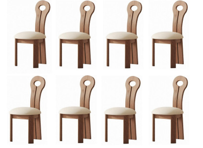 Moderne Holz 8x Esszimmerstühle Textil Designer Stühle Esszimmer