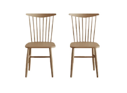 Modernes Holz Esszimmer Set 2x Stühle Braun Stilvolle Esszimmermöbel