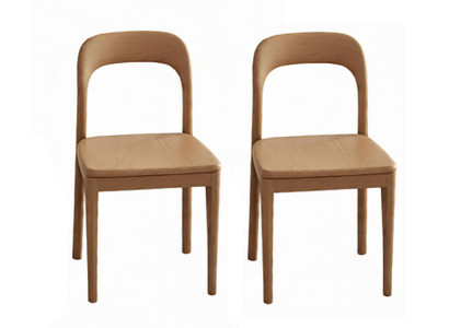 Modernes Holz Esszimmer Set Stilvoll 2er Stühle Braun