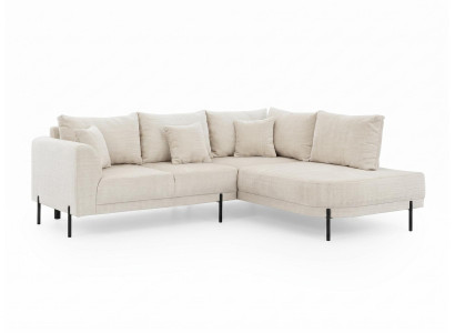 Beiges L-förmiges Ecksofa modernes Stoffsofa Wohnzimmermöbel Polstermöbel