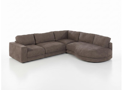 Großes braunes Ecksofa Stoffsofa stilvolle Sofas Wohnzimmermöbel luxuriös