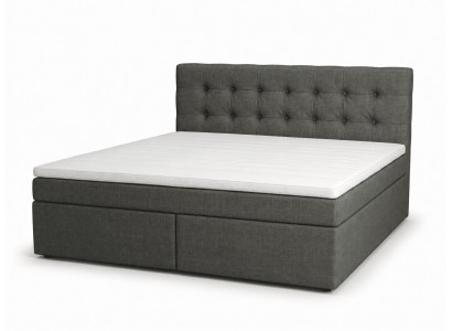Großes graues Boxspringbett 200 x 200 Doppelbett bequeme Betten Schlafzimmer