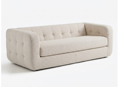 Beiges weiches 3-Sitzer-Sofa Stoffsofa Moderne hochwertige Sofas Wohnzimmer
