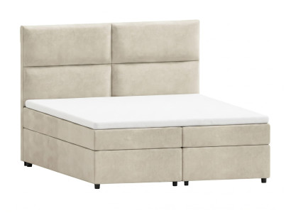Beiges Boxspringbett 180 x 200  Bett mit Stauraum und Matratze Moderne Betten