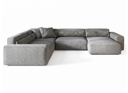 Großes graues Ecksofa in U-Form Luxuriöses Sofa  Garnituren für das Wohnzimmer
