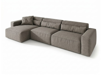 Graues weiches L-förmiges Ecksofa großes Sofa für das Wohnzimmer moderne