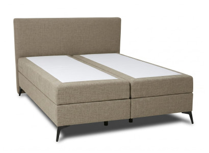Beiges Bett 160 x 200 mit Wäschekisten  Bett mit Stoffbezug moderne Betten