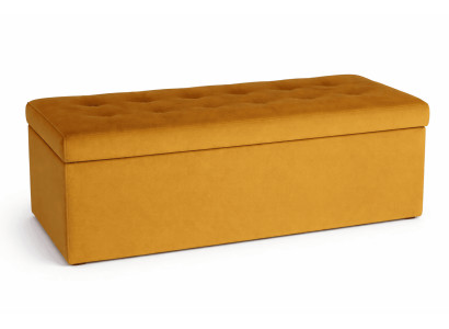 Gelber weicher Textilhocker rechteckiger Fußhocker für das Wohnzimmer