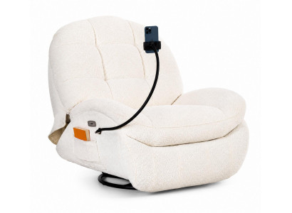 Moderner Relaxsessel mit ausziehbarer Fußstütze und praktischem Handyhalter