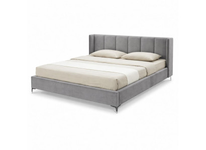 Graues Doppelbett 200 x 200 cm mit Kopfteil Bettgestell Schlafzimmerbetten