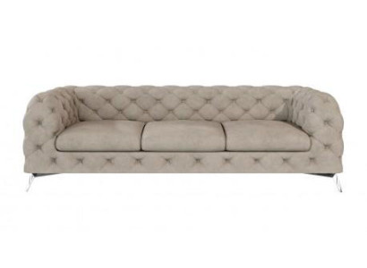 Luxuriöses beigefarbenes 3-Sitzer-Sofa Gestepptes Sofa  Chesterfield