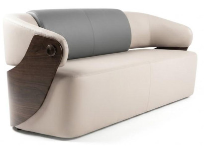 Hellbeige Wohnzimmer Ledercouch Designer Beiger 3-Sitzer Sofa