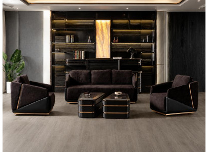 Sofa Set Sofa Sessel weich bequem schön modern braun neu